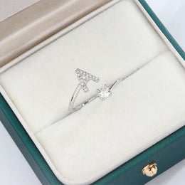 KissICON KissIcon 26 A Z Open Adjustable Ring 925 Silver Plated Gift