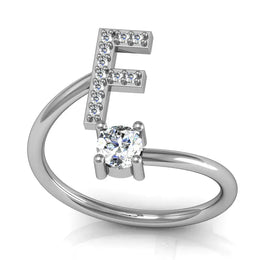 KissICON KissIcon 26 A Z Open Adjustable Ring 925 Silver Plated Gift