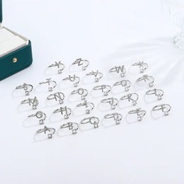 KissICON KissIcon 26 A Z Open Adjustable Ring 925 Silver Plated Gift