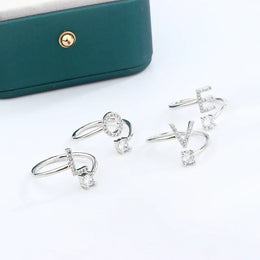 KissICON KissIcon 26 A Z Open Adjustable Ring 925 Silver Plated Gift