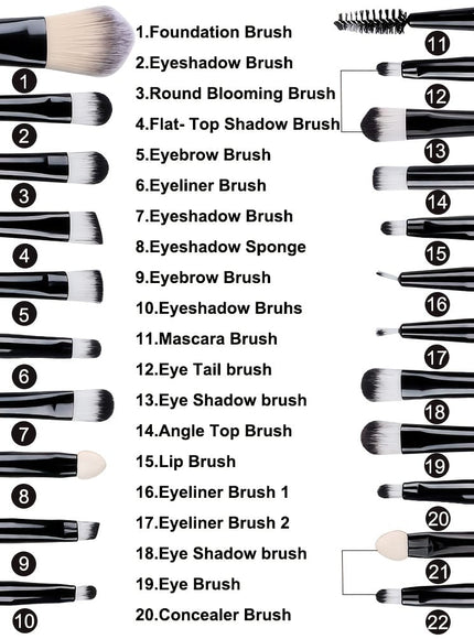 KissICON KissIcon 34Pcs Makeup Brush Set - Soft Synthetic