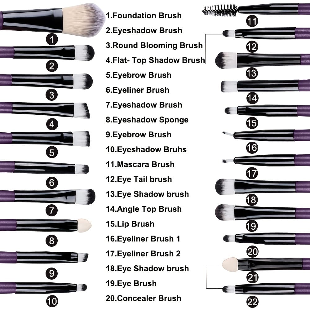 KissICON KissIcon 34Pcs Makeup Brush Set - Soft Synthetic