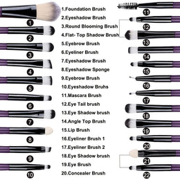 KissICON KissIcon 34Pcs Makeup Brush Set - Soft Synthetic