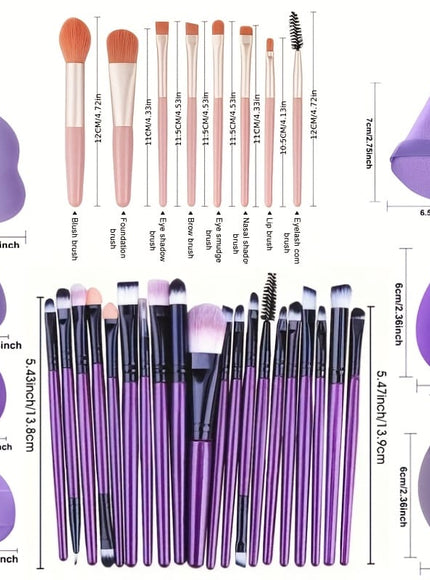KissICON KissIcon 34Pcs Makeup Brush Set - Soft Synthetic