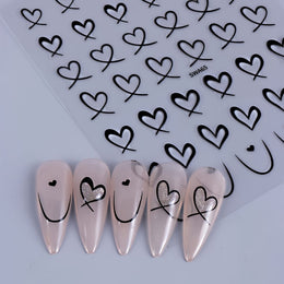 KissICON KissIcon 3Pcs Valentines Heart Nail Art Stickers -
