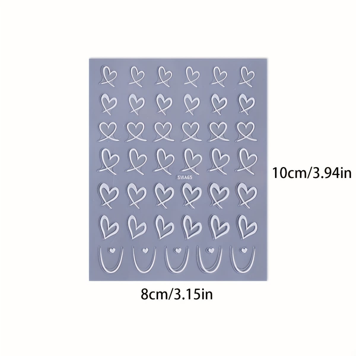 KissICON KissIcon 3Pcs Valentines Heart Nail Art Stickers -
