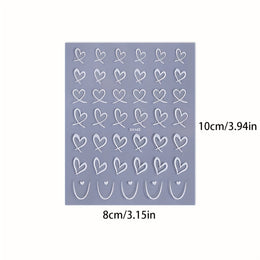 KissICON KissIcon 3Pcs Valentines Heart Nail Art Stickers -