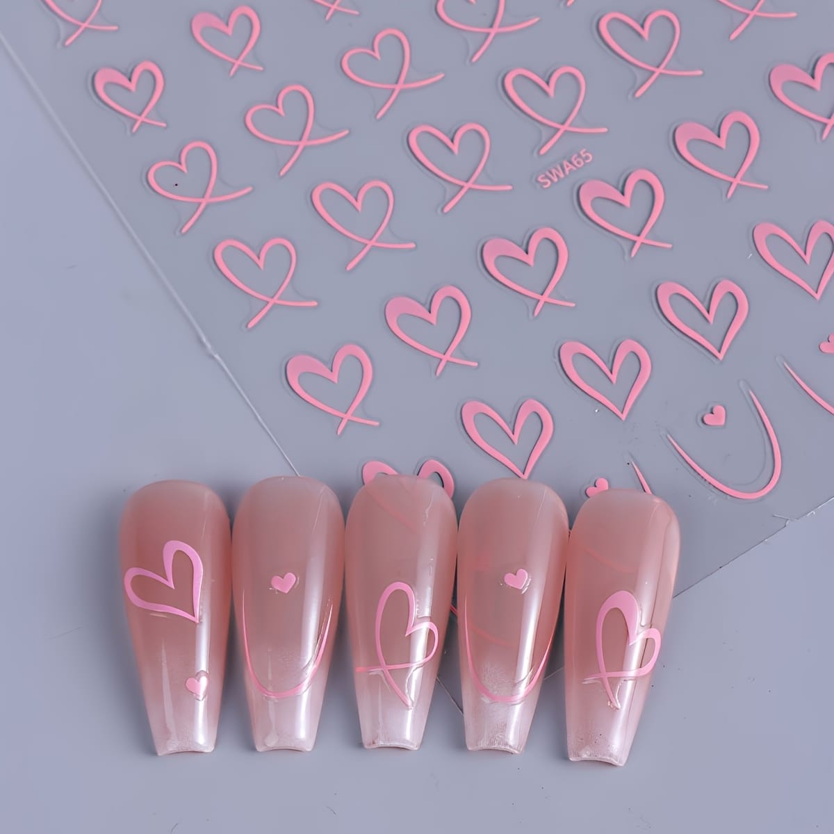 KissICON KissIcon 3Pcs Valentines Heart Nail Art Stickers -