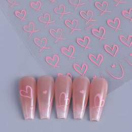 KissICON KissIcon 3Pcs Valentines Heart Nail Art Stickers -