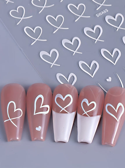 KissICON KissIcon 3Pcs Valentines Heart Nail Art Stickers -