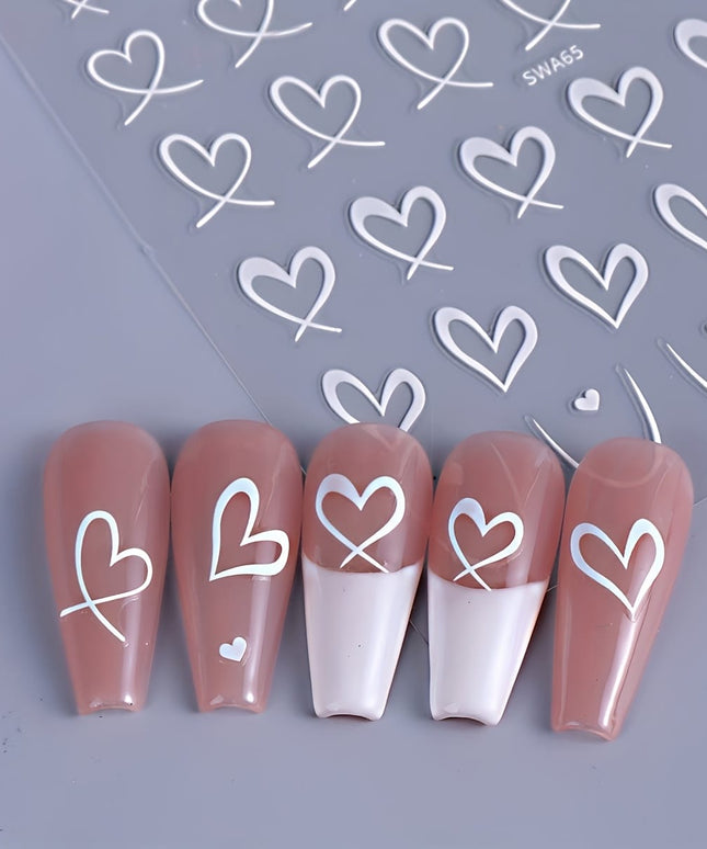 KissICON KissIcon 3Pcs Valentines Heart Nail Art Stickers -