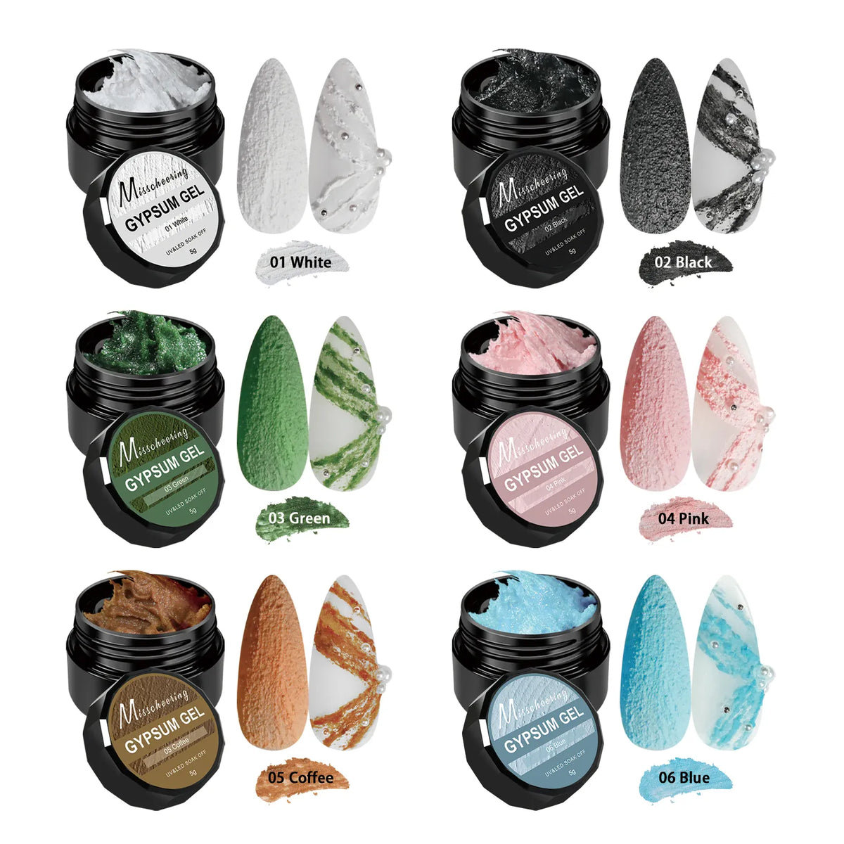 KissICON KissIcon 6 Color Acrylic Carving Gel Nail Polish