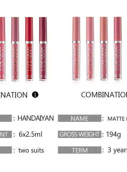 KissICON KissIcon 6pcs Lipstick Set - Smudge Proof Satin