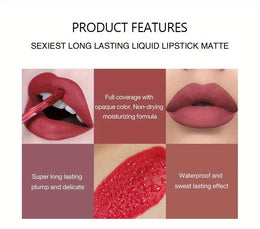 KissICON KissIcon 6pcs Lipstick Set - Smudge Proof Satin