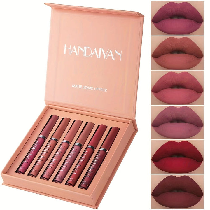 KissIcon 6pcs Lipstick Set - Smudge Proof Satin