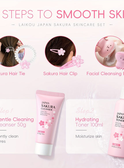 KissICON KissIcon 8 Piece Cherry Blossom Skincare Gift Set