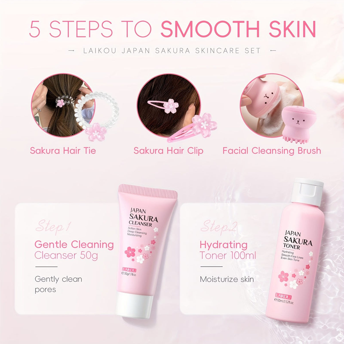 KissICON KissIcon 8 Piece Cherry Blossom Skincare Gift Set