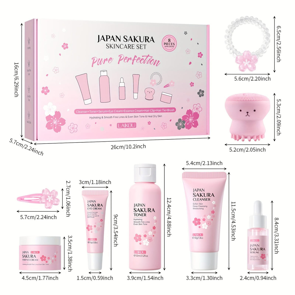 KissICON KissIcon 8 Piece Cherry Blossom Skincare Gift Set