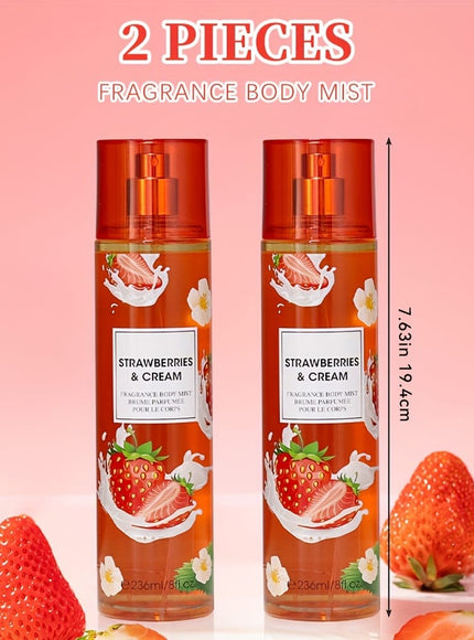 KissICON KissIcon 8oz Body Mist Duo Strawberry Cupcake -