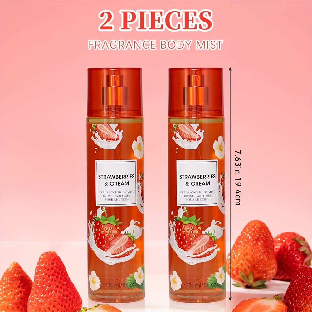 KissICON KissIcon 8oz Body Mist Duo Strawberry Cupcake -