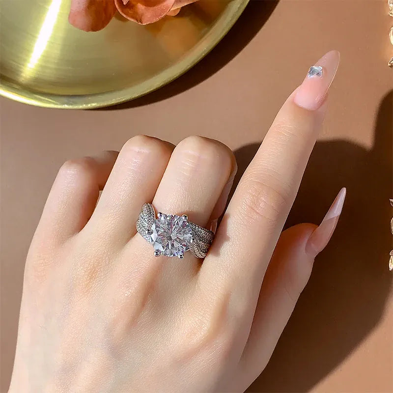 KissICON KissIcon 925 Silver CZ Ring For Women Sparkling Jewelry