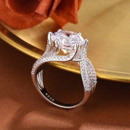 KissICON KissIcon 925 Silver CZ Ring For Women Sparkling Jewelry