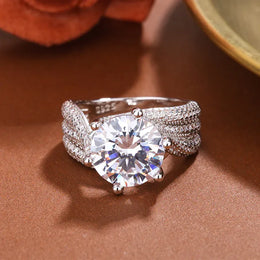 KissICON KissIcon 925 Silver CZ Ring For Women Sparkling Jewelry