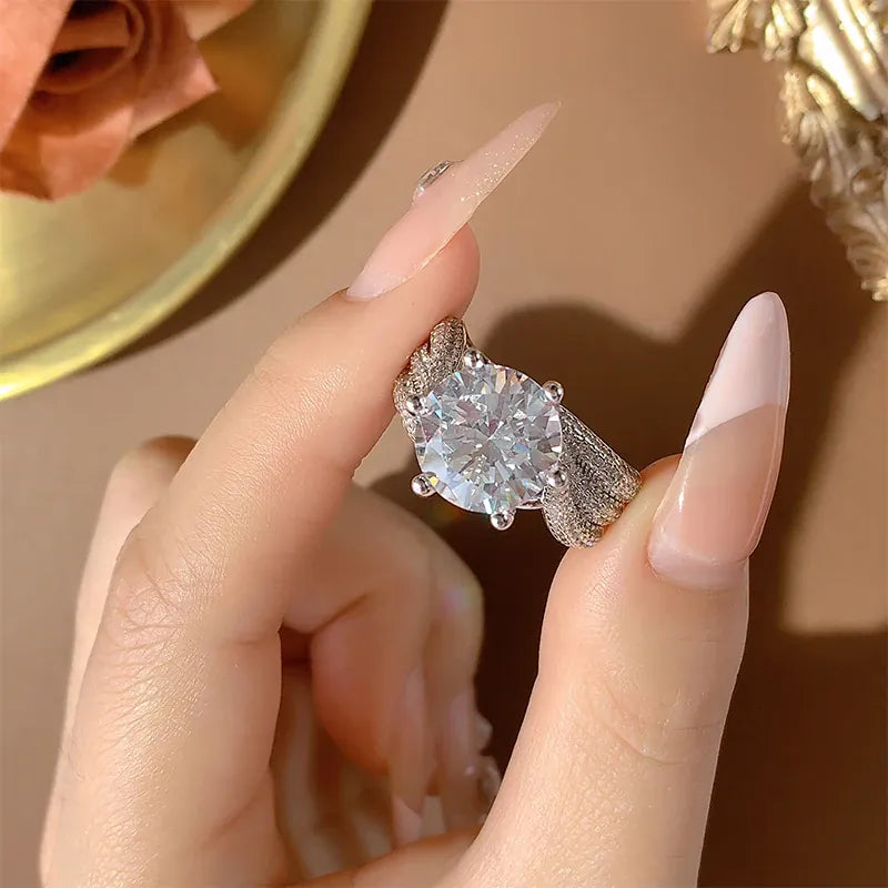 KissICON KissIcon 925 Silver CZ Ring For Women Sparkling Jewelry