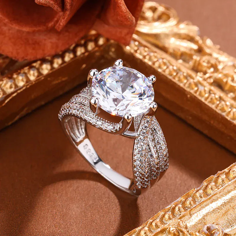 KissICON KissIcon 925 Silver CZ Ring For Women Sparkling Jewelry
