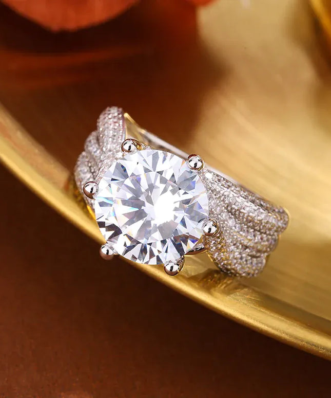 KissICON KissIcon 925 Silver CZ Ring For Women Sparkling Jewelry