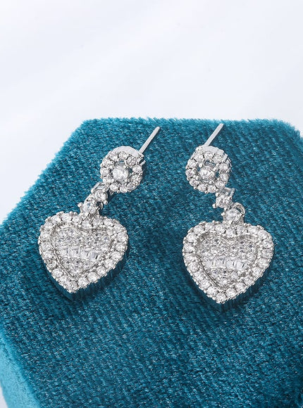 KissICON KissIcon 925 Silver Earring Heart Zirconia Pendant - Gift