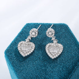 KissICON KissIcon 925 Silver Earring Heart Zirconia Pendant - Gift