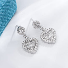 KissICON KissIcon 925 Silver Earring Heart Zirconia Pendant - Gift