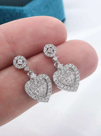 KissICON KissIcon 925 Silver Earring Heart Zirconia Pendant - Gift