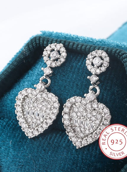 KissICON KissIcon 925 Silver Earring Heart Zirconia Pendant - Gift