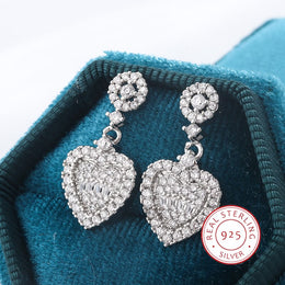 KissICON KissIcon 925 Silver Earring Heart Zirconia Pendant - Gift