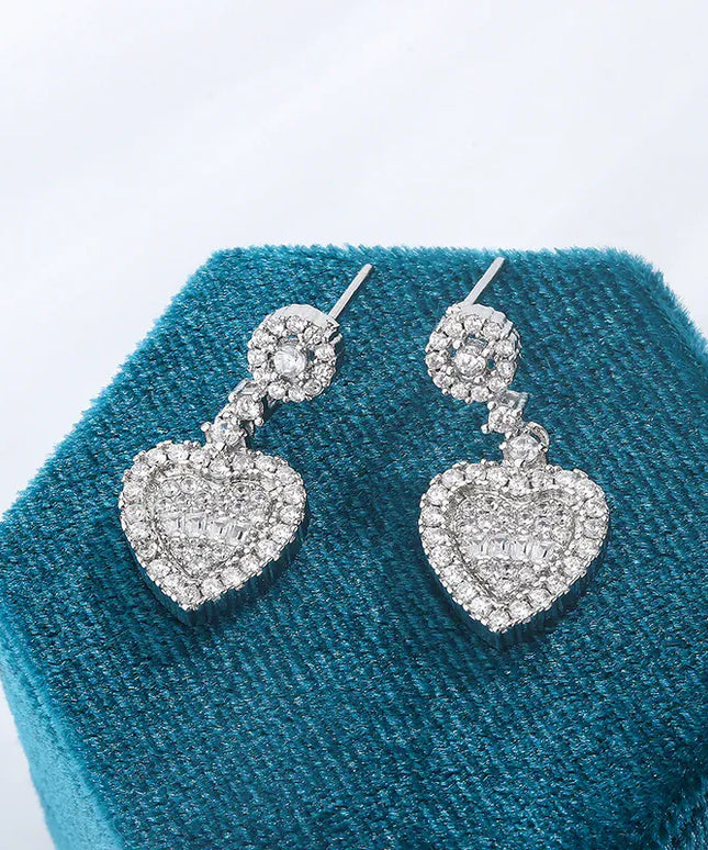 KissICON KissIcon 925 Silver Earring Heart Zirconia Pendant - Gift