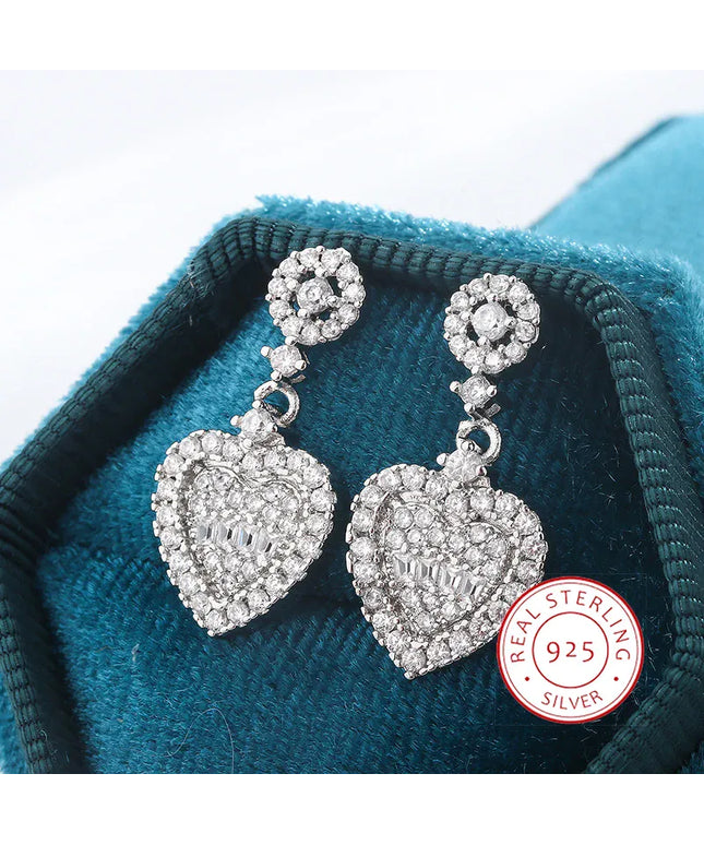 KissICON KissIcon 925 Silver Earring Heart Zirconia Pendant - Gift