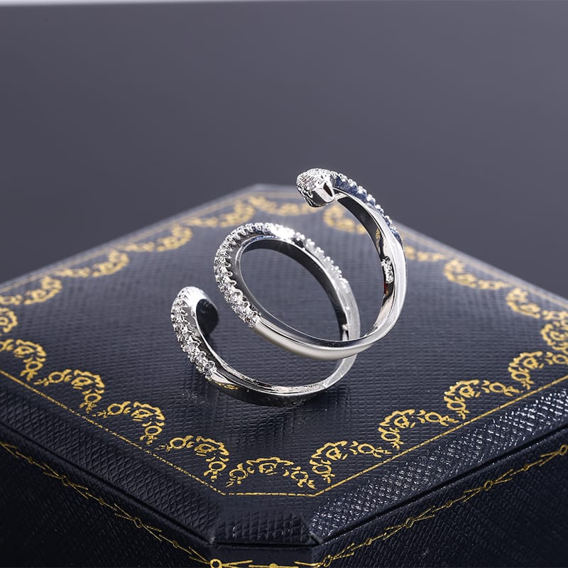 KissICON KissIcon 925 Silver Geometric Zircon Ring - Line Design