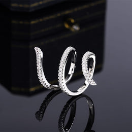KissICON KissIcon 925 Silver Geometric Zircon Ring - Line Design