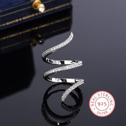 KissICON KissIcon 925 Silver Geometric Zircon Ring - Line Design