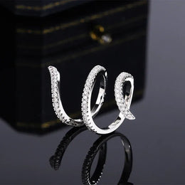 KissICON KissIcon 925 Silver Geometric Zircon Ring - Line Design