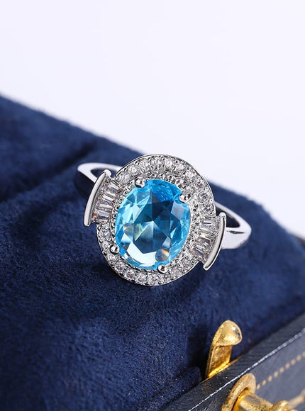KissICON KissIcon 925 Silver Light Blue Zircon Set For Ladies - Gift