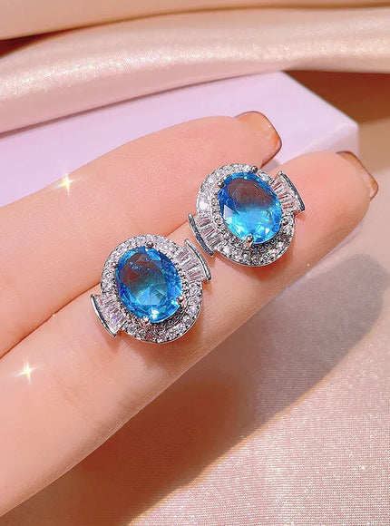 KissICON KissIcon 925 Silver Light Blue Zircon Set For Ladies - Gift