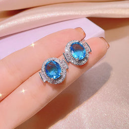 KissICON KissIcon 925 Silver Light Blue Zircon Set For Ladies - Gift