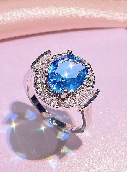 KissICON KissIcon 925 Silver Light Blue Zircon Set For Ladies - Gift