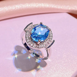 KissICON KissIcon 925 Silver Light Blue Zircon Set For Ladies - Gift
