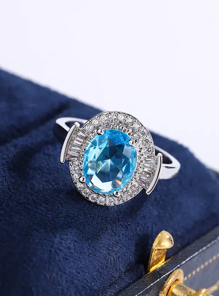KissICON KissIcon 925 Silver Light Blue Zircon Set For Ladies - Gift