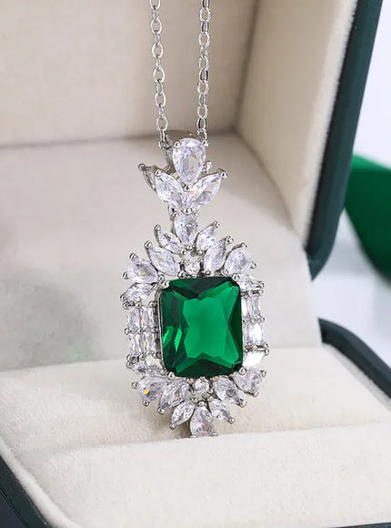 KissICON KissIcon 925 Silver Necklace with Colored Zircon Pendant
