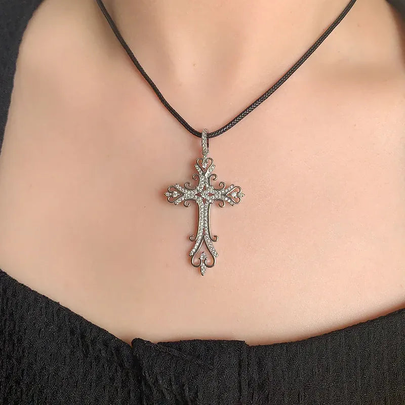 KissICON KissIcon 925 Silver Plated Cross Necklace Dainty Zircon
